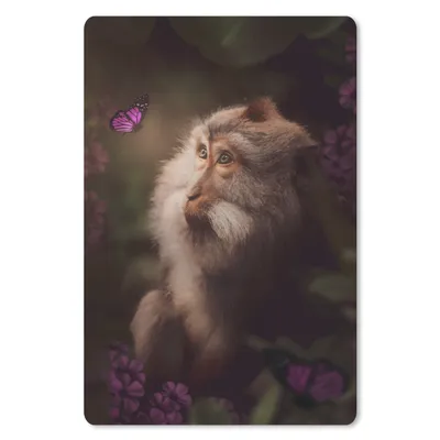 Produktbild von MuchoWow® Mauspad Mousepad Affe - Schmetterling - Dschungel 40x60 cm - Mousepads - Maus Mat - Pad - Mausunterlage - Schreibtisch Accesoire