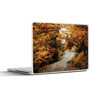Produktbild von MuchoWow® Laptop Aufkleber Sticker Cover Herbstwald - Weg - Laub - Ländlich 30x21 cm - Sticker für Laptop - Selbstklebend