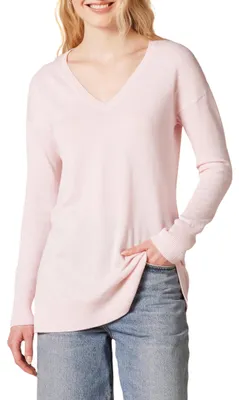 Produktbild von A. Essentials Women's V-Neck Tunic Sweater, -light pink, Small