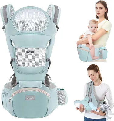 Produktbild von MODFU Kindertrage Bauchtrage Rückentrage Babytrage Neugeborene bis Kleinkinder Ergonomische,gemütliche und leichte Babytrage für 3-20kg Grün