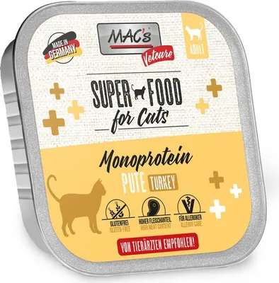 Produktbild von MAC's CAT Vetcare - Schale 16x100g | Mono Pute