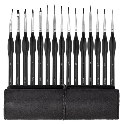 Image de Ensemble de 15 pinceaux de qualité supérieure pour la peinture et le modélisme