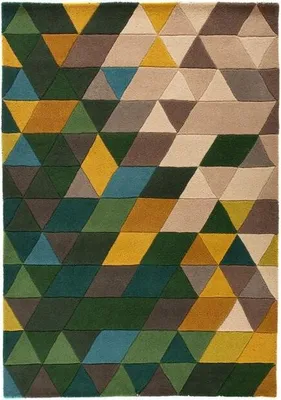 Zdjęcie produktu dla 80x150 cm Ręcznie tuftowany dywan Illusion Prism Green / Multi