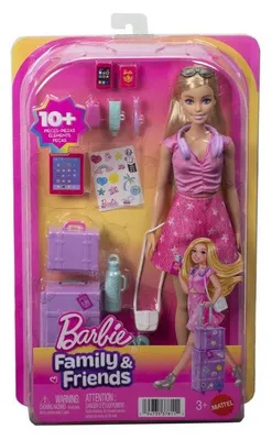 Produktbild von Barbie Malibu Abenteuer-Puppen-Set, Reise-Set mit stapelbaren Koffer und Zubehör, ab 3 Jahren