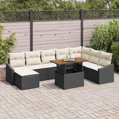 Produktbild von Maison Exclusive - Garten-Sofa-Set 9 stk. Schwarz Poly Rattan