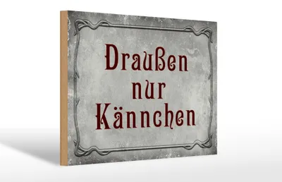 Produktbild von Holzschild Spruch 30x20cm Kaffee Draußen nur Kännchen