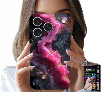 Produktbild von Etui Do Iphone 17 Pro Max - Różowy Marmurek Plecki, Modne Wzory