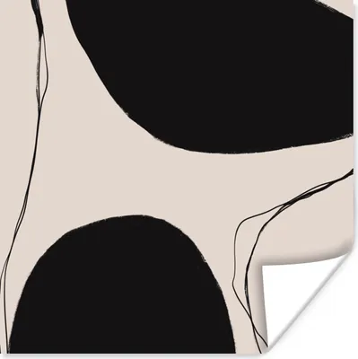 Produktbild von MuchoWow® Poster Pastell - Schwarz - Minimalismus 50x50 cm - Wohnzimmerdekoration