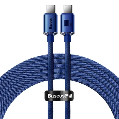 Immagine prodotto di Cavo da USB-C a USB-C di Baseus Crystal Shine, 100 W, 2 m (blu)