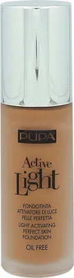 Productafbeelding van PUPA Milano Active Light - Foundation met lichtgevende werking, pompflacon, vloeibaar, geschikt voor alle huidtypes, egaliserend, amberkleurig, stralend