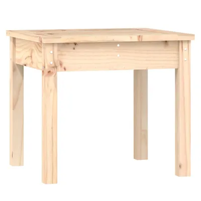 A simple wooden table against a white background.