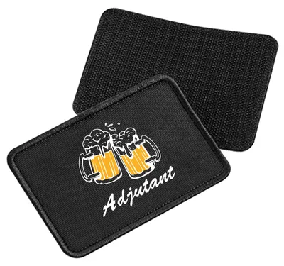Produktbild von Huuraa Patch Adjutant Schützenfest Black 10 x 6,5cm Baumwolle Klettpatch für Mütze Geschenkidee