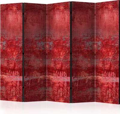 Zdjęcie produktu dla Parawan dwustronny Tła i desenie 225x172 cm 5-częściowy czerwony