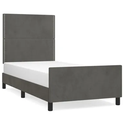 Produktbild von vidaXL Bettgestell ohne Matratze Dunkelgrau 100x200 cm Samt