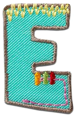 Produktbild von Buchstabe E 2.2 x 3.3 cm: Alphabet Buchstabe Einzeln Auswählbar - Aufnäher, Bügelbild, Aufbügler, Applikationen, Patches, Flicken, Zum Aufbügeln