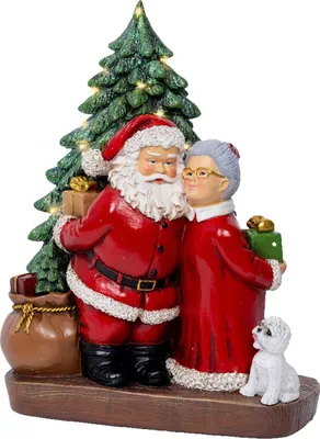 Produktbild von Lumineo Batterie Micro-LED Weihnachtsmann mit Großmutter 16 Lichter 24,5 cm - warmweiß