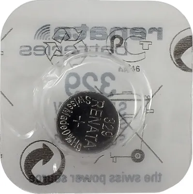 A Renata SR731SW button cell battery in its original blister packaging.