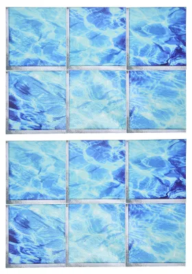 Image de Lot de 2 autocollants 3D pour baignoire, imperméables, antidérapants, autocollants en PVC pour piscine