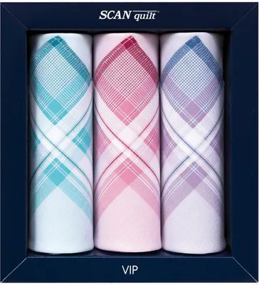 Obrázek produktu pro SCANquilt dámské kapesníky VIP 3 ks pastelová 100% bavlna 28 x 28 cm