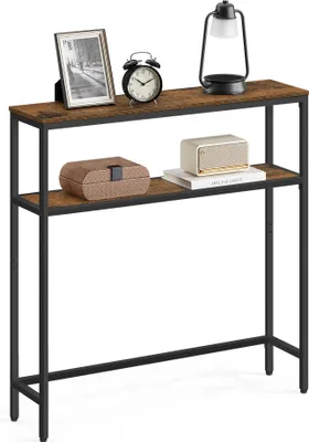 Produktbild von VASAGLE Konsolentisch, schmaler Sofatisch mit 2 Ablagen, 20 x 80 x 80 cm