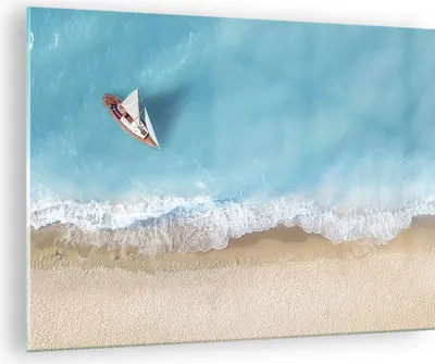Produktbild von Bilder auf glas - Einteilig - Yacht Sommer Meer - 70x50cm - Glasbilder - Wandbilder - Bilder - zum Aufhängen bereit - Wanddekoration aus Glas - Glas Bilder - Wandbild auf Glas - GAA70x50-4140