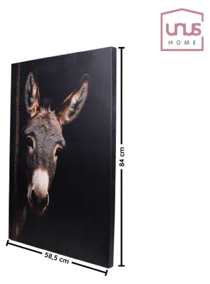 Produktbild von UNUS Leinwand Wandbild Wanddeko Tierportrait Esel groß bespannter Keilrahmen