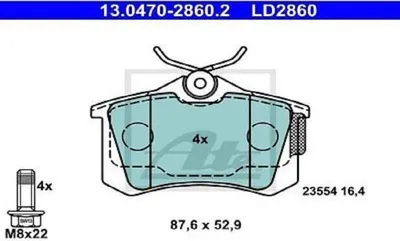 Zdjęcie produktu dla Klocki Hamulcowe Audi Tył A1/A3/A4 1,0-2,4 00-18 Ceramic