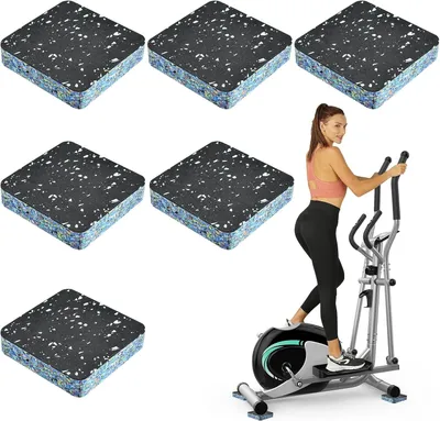 Produktbild von 6 Stück Anti-Vibrations-Gummimatten, 10,2 x 10,2 x 2 cm, stoßdämpfende Pads für Fitnessgeräte