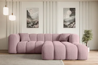Produktbild von ALTDECOR Ecksofa in L-Form OLEA-L1 - 231x173x74 cm Rosa - Corner Sofa Bett Eckcouch Couch Wohnlandschaft Cauchsofa