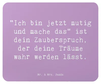 Produktbild von Mr. & Mrs. Panda Mousepad Spruch Mutig zu sich selbst stehen - Lavendeltraum - Geschenk, Trost, Unterstützung, Mouse Pad, Vertrauem, Mauspad, Selbstliebe, Selbstvertrauen