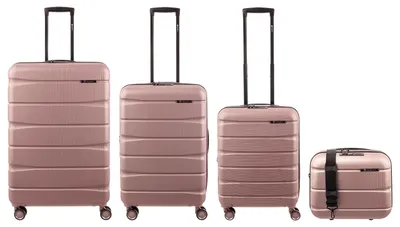 Produktbild von Franky ABS13 76/66/55er + BC Trolley 4er SET Dehnfalte Hartschale shiny rose