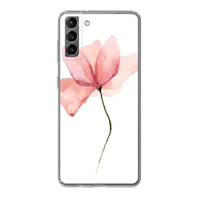Produktbild von MuchoWow® Handyhülle Schutzhülle Hülle für Samsung Galaxy S21 Plus Blumen - Aquarell - Rosa Silikon Softcase Handy Hülle - Handy-Tasche