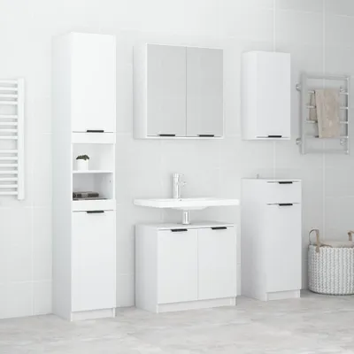 Produktbild von 5-tlg. Badmöbel-Set Weiß Holzwerkstoff 3115852