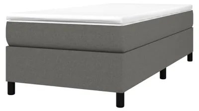 Produktbild von Boxspringbettgestell, Polsterbett für Schlafzimmer, Bettrahmen mit Lattenrost, Einzelbett, Dunkelgrau 90x200cm Stoff