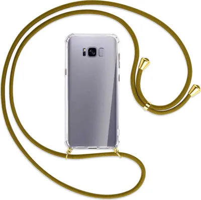 Produktbild von Handykette Backcover-Schutzhülle mit Band (Metall goldfarben) für Samsung Galaxy S8 Plus - khaki