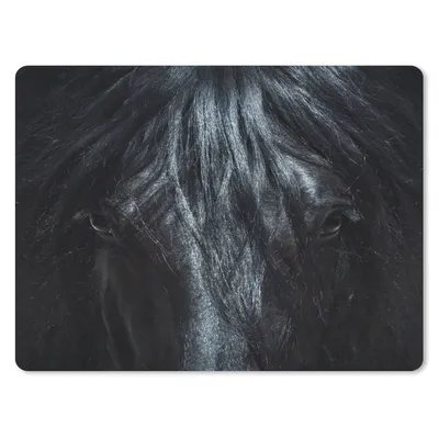 Produktbild von MuchoWow® Mauspad Mousepad Pferd - Schwarz - Porträt 23x19 cm - Mousepads - Maus Mat - Pad - Mausunterlage - Schreibtischunterlage - Mauspad