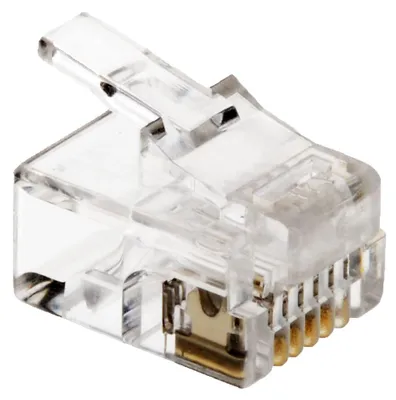 Produktbild von helos Modularstecker RJ12 / 6P6C, VPE 100 Stück, für Flachkabel