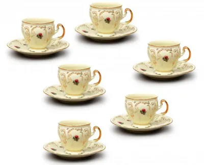 Image de Thun 1794 Bernadotte, tasses et soucoupes, château, 240 ml, Thun, 6 pièces