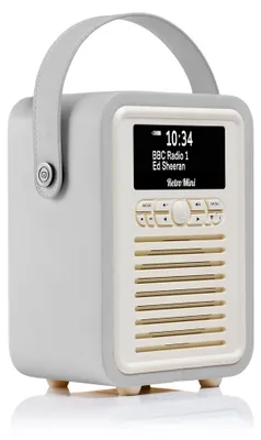 Image de Retro Mini DAB+ Radio mit Bluetooth FM USB Tragbar Grau