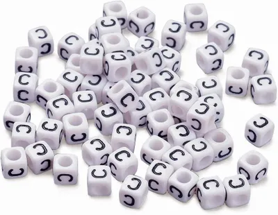 Imagen del producto de Cubos de acrílico con letras del alfabeto, 6 mm, 300 unidades, para la fabricación de joyería