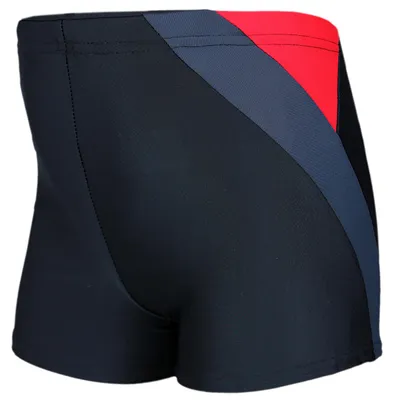 Produktbild von Aquarti Jungen Badehose Gestreift mit Motiven, Farbe: 020 Schwarz/Graphit/Rot, Größe: 158