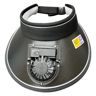 Produktbild von Ventilatorhut, 3-Gang-Einstellwinkel, Outdoor-Hut, wiederaufladbarer kleiner Ventilator, große Krempe, hohler Zylinder, Anti-UV-Reisehut, Schwarz, Einheitsgröße