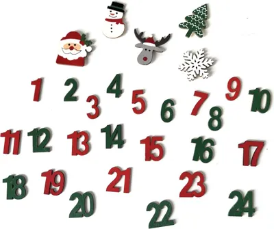 Image de Formes en bois - DPCraft - éléments en bois pour le calendrier de l'avent 29pcs, multicolore