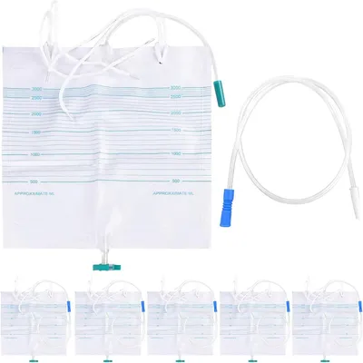 Produktbild von Urinbeutel 3000 ml, 5 Stück, mit Verlängerungsschlauch und Rückschlagventil, für Urindrainage