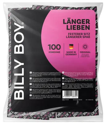 Produktbild von 100er Billy Boy Kondome Länger Lieben - 52mm, konturierte Form mit Ring - Germany