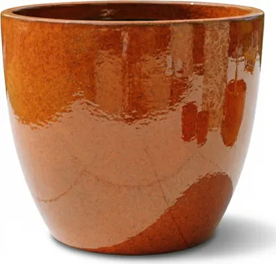 Zdjęcie produktu dla Provencelia LANCELOT donica ogrodowa ceramiczna, mrozoodporna, Jesienny pomarańcz, Ø36 x H34 cm, 20 l