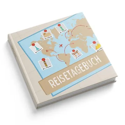 Produktbild von itenga Reisetagebuch "Weltkarte" Erinnerungsbuch 88 Seiten 21x21cm