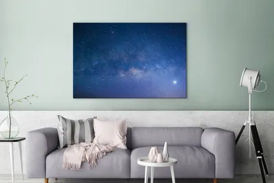 Produktbild von OneMillionCanvasses® - Leinwandbilder - 140x90 cm, Blauer Himmel in der Nacht, Wandbilder Kunstdruck Wanddekoration - Foto auf Leinwand - Gemälde auf Holzrahmen
