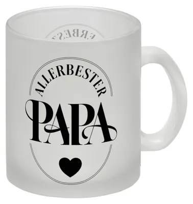 Produktbild von Allerbester Papa Herz Glas Tasse zum Vatertag