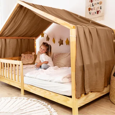 Produktbild von Himmel für Hausbett aus Musselin - Länge 320, 360 oder 420 cm